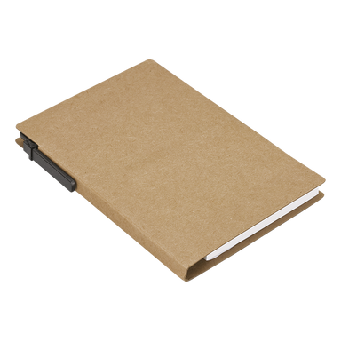 BF0010 - Recycled Notebook With Pen And Memo Notes Natural / STD / Regular - Notebooks