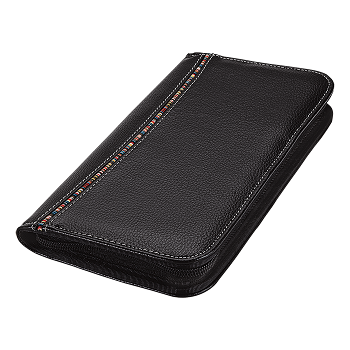 BF0025 - Tribal Stripe Zippered Passport Wallet Black / STD 