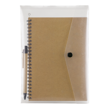 BF0046 - Spiral Notebook with Pen and Snap Pouch Natural / STD / Last Buy - Notebooks