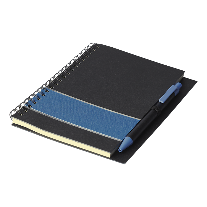 BF0052 - Coloured Stripe Notebook with Pen Blue / STD / Regular - Notebooks