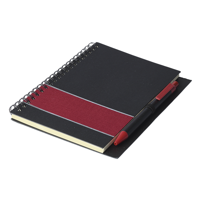 BF0052 - Coloured Stripe Notebook with Pen Red / STD / 