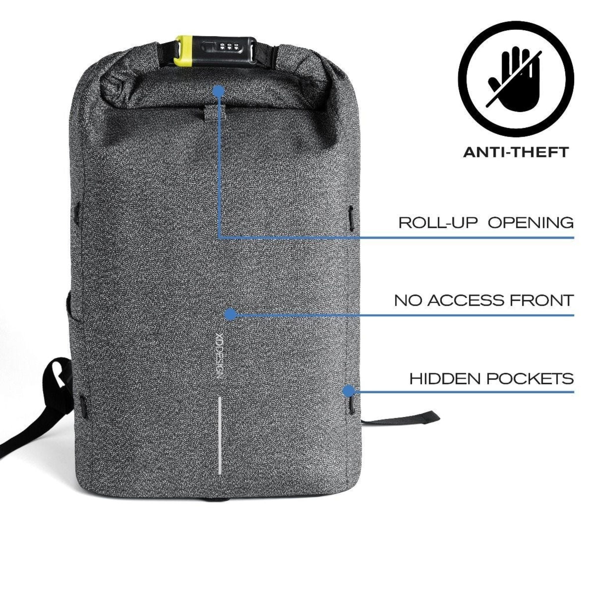 Urban Anti-Cut Backpack - Grey Only-Backpacks-Grey-GY