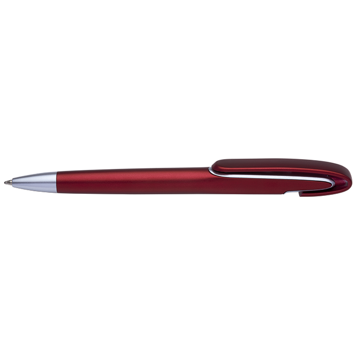 BP0077 - Rounded Clip Ballpoint Pen Maroon / STD / Regular - Writing Instruments