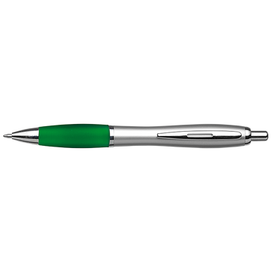 BP30111 - Silver Barrel Curved Design Ballpoint Pen with 