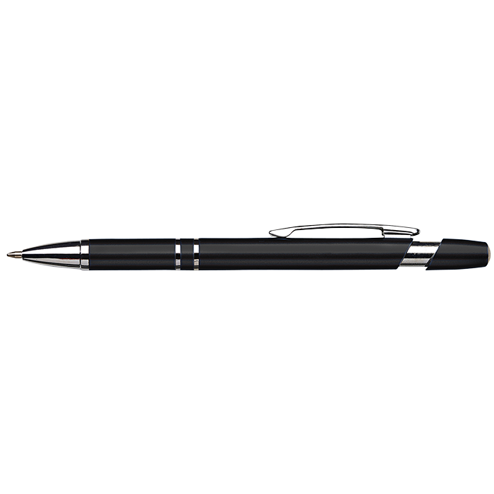 BP3467 - Dual Ring Metallic Ballpoint Pen Black / STD / 