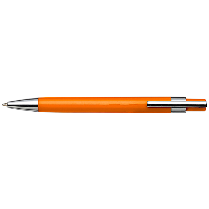 BP8121 - Coloured Barrel Click Pen Orange / STD / Regular - Writing Instruments