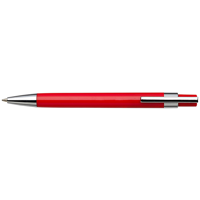 BP8121 - Coloured Barrel Click Pen Red / STD / Regular - Writing Instruments