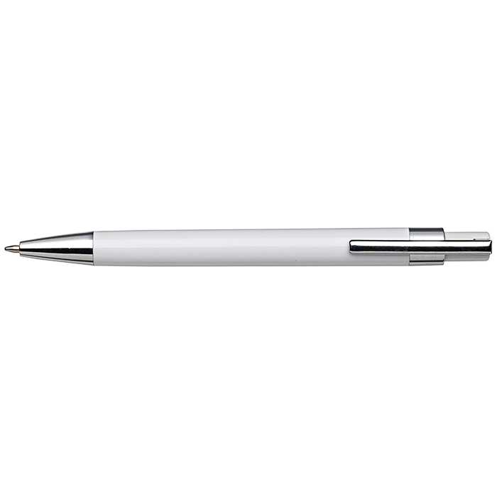 BP8121 - Coloured Barrel Click Pen White / STD / Regular - Writing Instruments