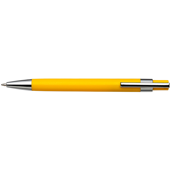 BP8121 - Coloured Barrel Click Pen Yellow / STD / Regular - Writing Instruments