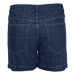 Back view of blue denim shorts.