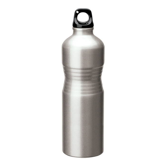 BW0025 - 680ml Shaped Aluminium Water Bottle Silver / STD / 