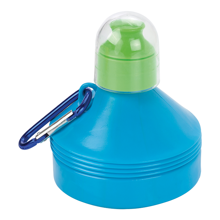 BW3879 - 600ml Collapsible Water Bottle with Carabiner Clip Pale Blue / STD / Last Buy - Drinkware