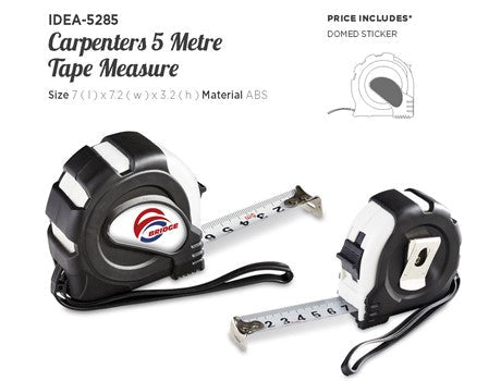 Carpenters 5 Metre Tape Measure-Solid White-SW