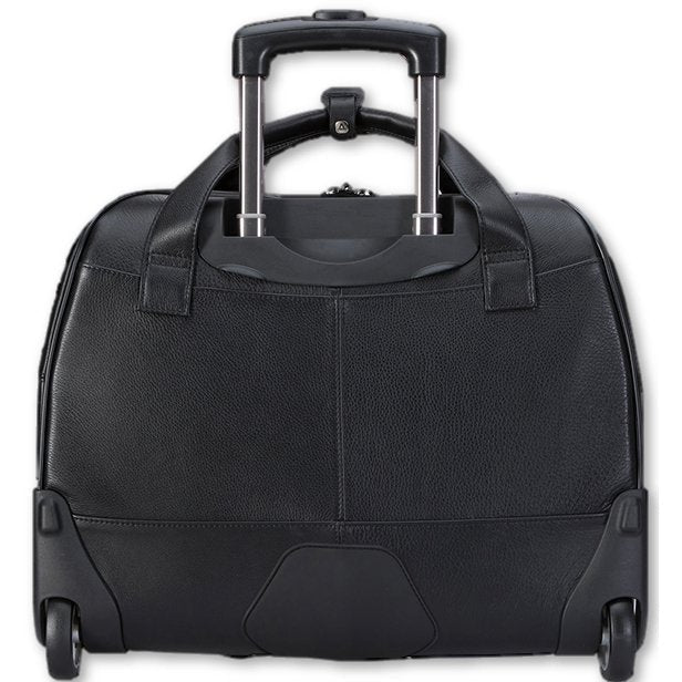 Cassidy Leather 17" Laptop/Overnight Trolley Bag | Black-