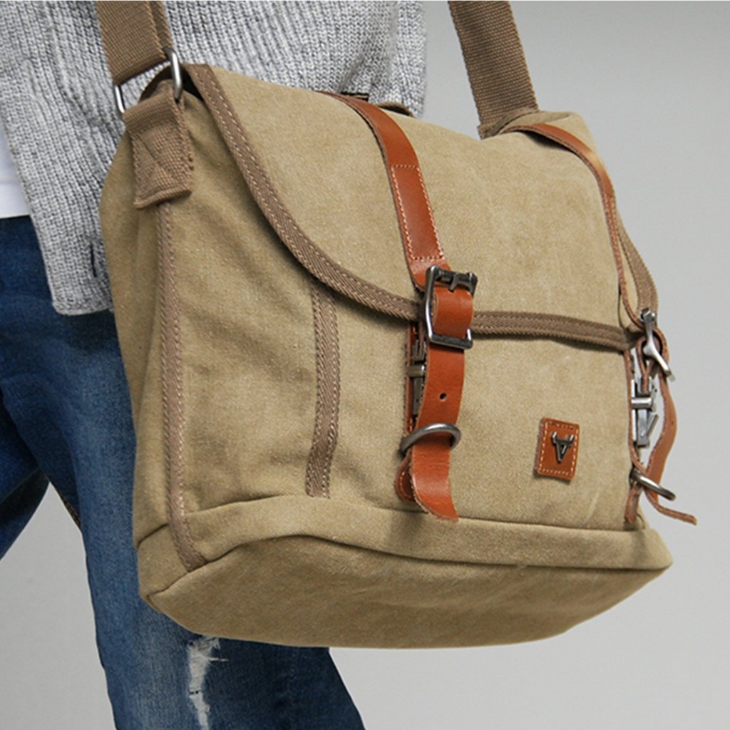 Classic Canvas Work Messenger-Messenger Bags-Black