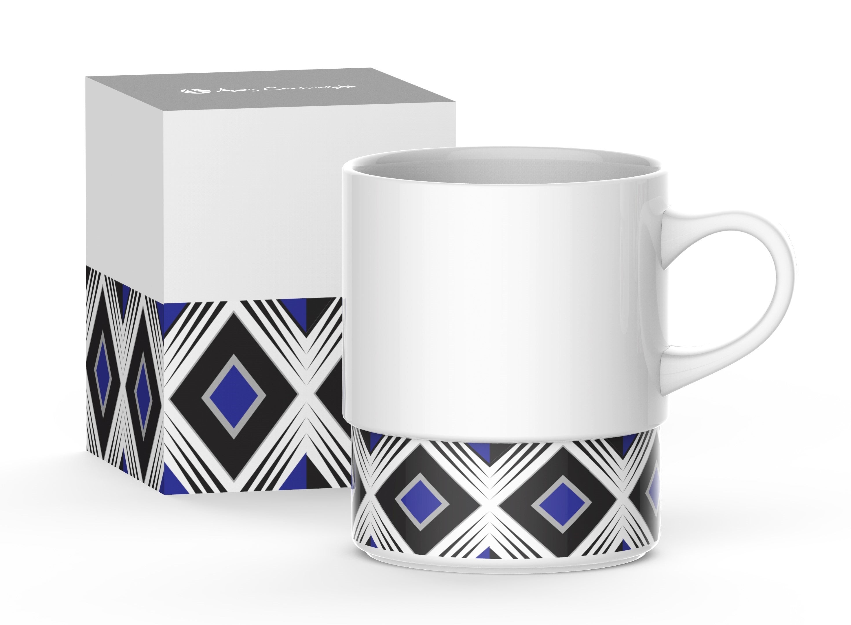 Geo Coffee Mug - 380ml - Orange Blue / BU - Mugs