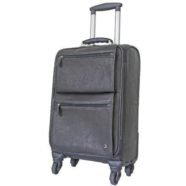 Columbia 4 Wheel On Board Leather Laptop Trolley | Brown-Suitcases