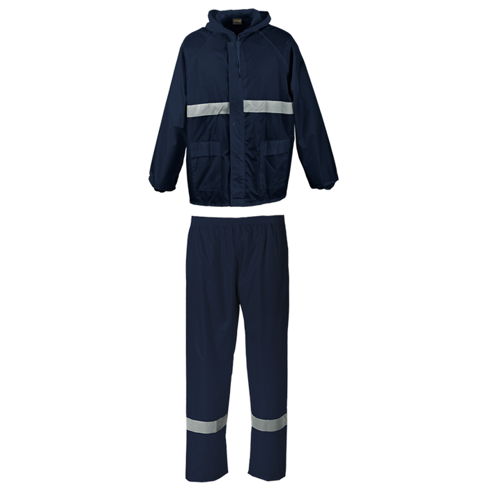 Contract Reflective Rain Suit Navy/Reflect / SML / Regular - Protective Outerwear