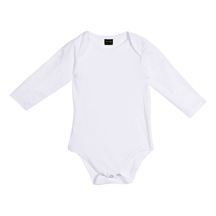 Creative Long Sleeve Baby Growers White / to 3months