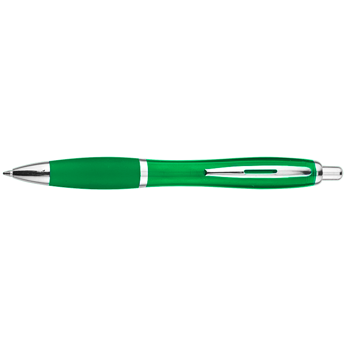 Curved Design Ballpoint Pen with Coloured Barrel Green / STD / Regular - Writing Instruments