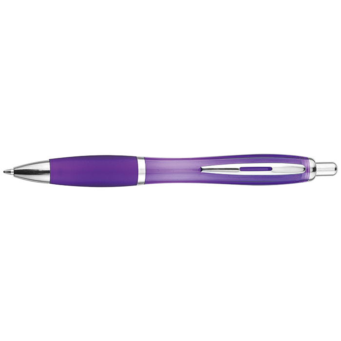 Curved Design Ballpoint Pen with Coloured Barrel Purple / STD / Regular - Writing Instruments
