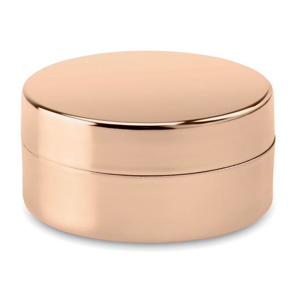 Custom Branded Lip Balm in Metallic Coloured Container Rose Gold