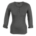 145g Henley Long Sleeve T-Shirt Ladies Charcoal Melange / XS / Last Buy - T-Shirts