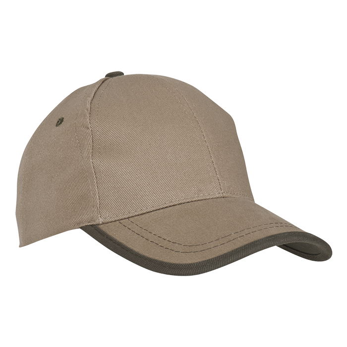 6 Panel Canvas Binding Cap Khaki/Olive / STD / Regular - Caps