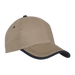 6 Panel Canvas Binding Cap Khaki/Navy / STD / Regular - Caps