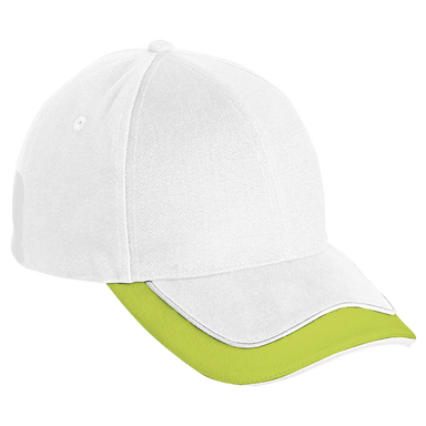 6 Panel Cruise Cap White/Lime/Black / STD / Last Buy - Caps