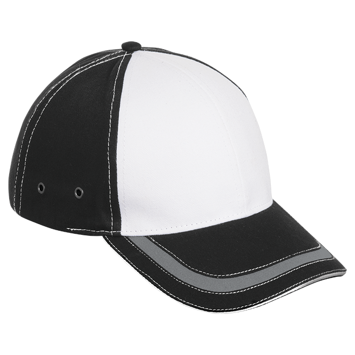 6 Panel District Cap Black/White/Silver / STD / Last Buy - Caps