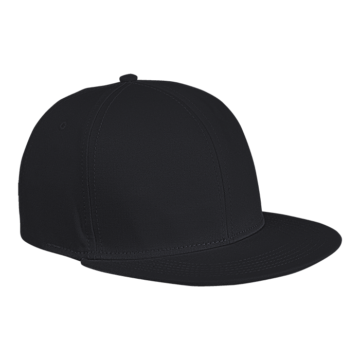 6 Panel Flat Peak Cap  Black / STD / Last Buy - Caps