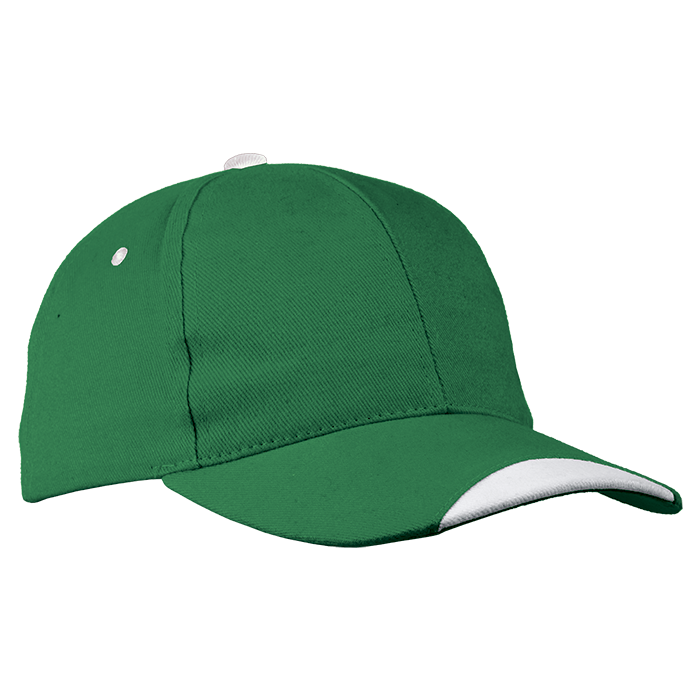 6 Panel Kingsley Cap Green/White / STD / Last Buy - Caps