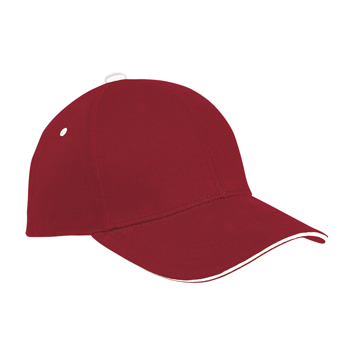 6 Panel Single Jersey Cap  Red/White / STD / Last Buy