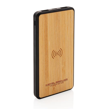 Bamboo Anti-microbial Wireless Powerbank Branded Example