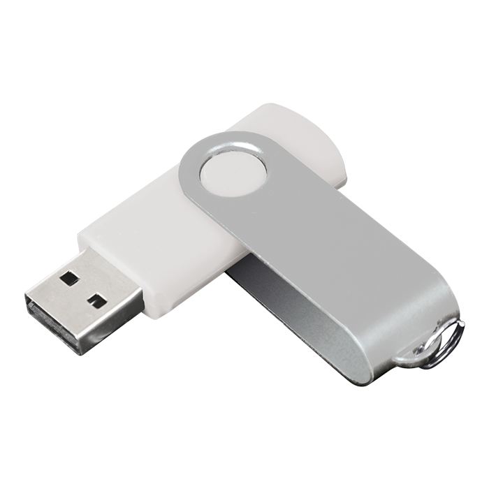 8GB Swivel USB Drive White/Silver / STD / Last Buy - Technology
