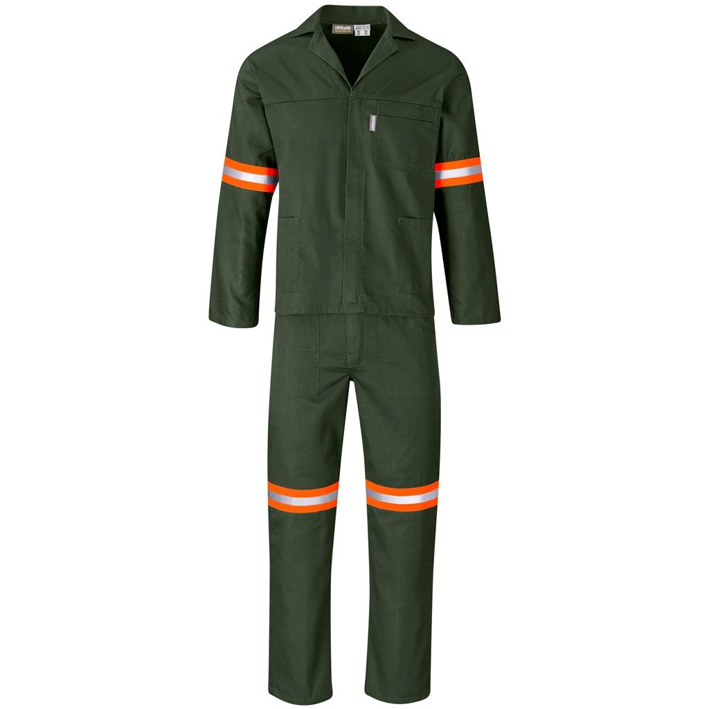 Acid Resistant Polycotton Conti Suit - Reflective Arm Legs & Back - Orange Tape