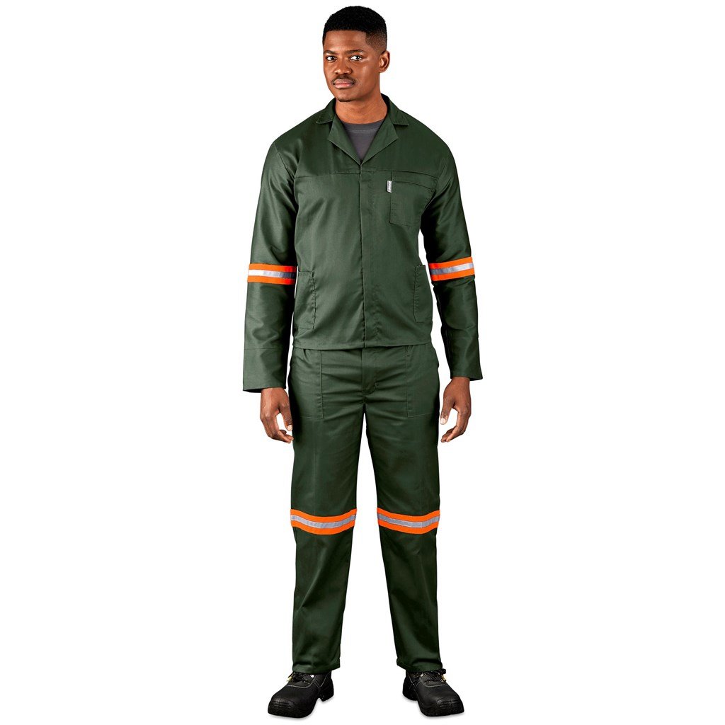 Acid Resistant Polycotton Conti Suit - Reflective Arm Legs & Back - Orange Tape