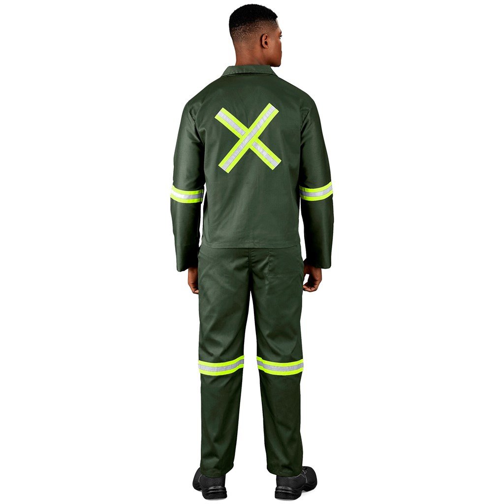 Acid Resistant Polycotton Conti Suit - Reflective Arm Legs & Back - Yellow Tape