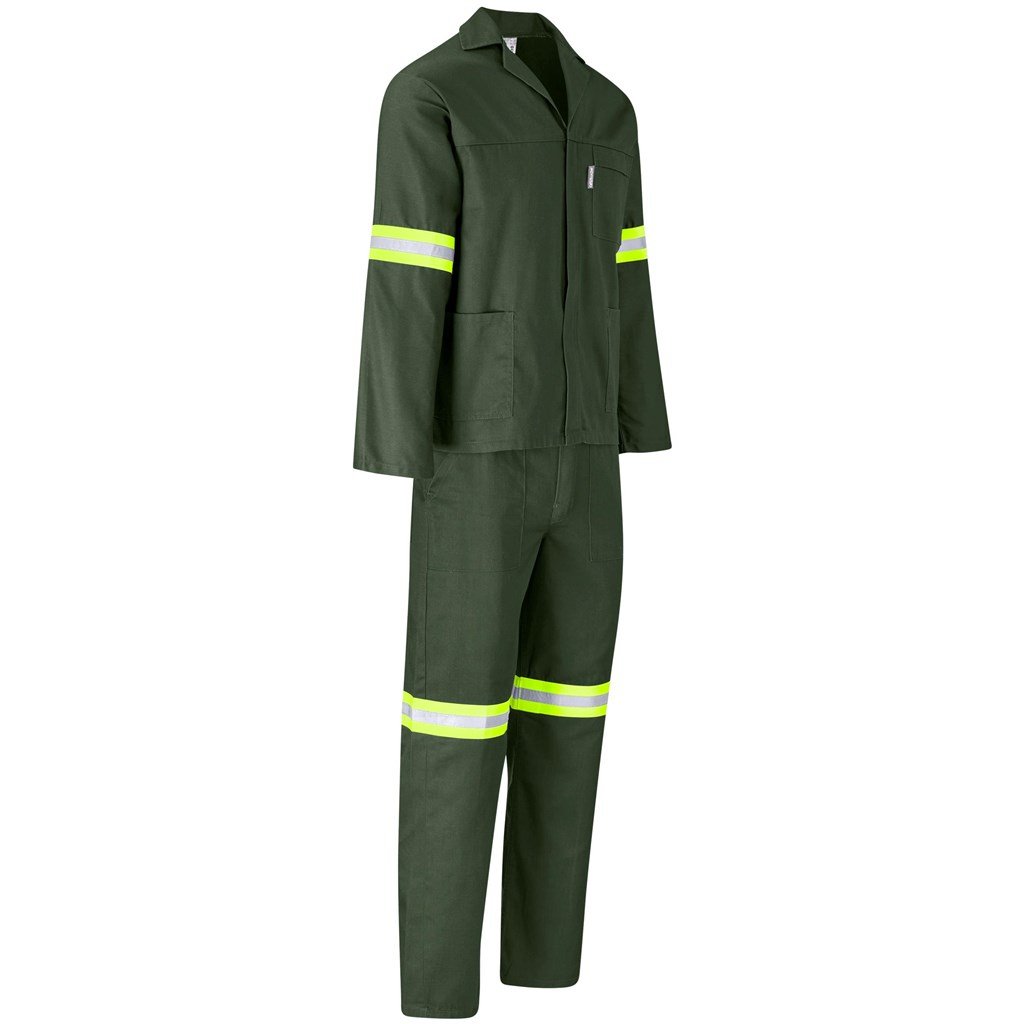 Acid Resistant Polycotton Conti Suit - Reflective Arm Legs & Back - Yellow Tape