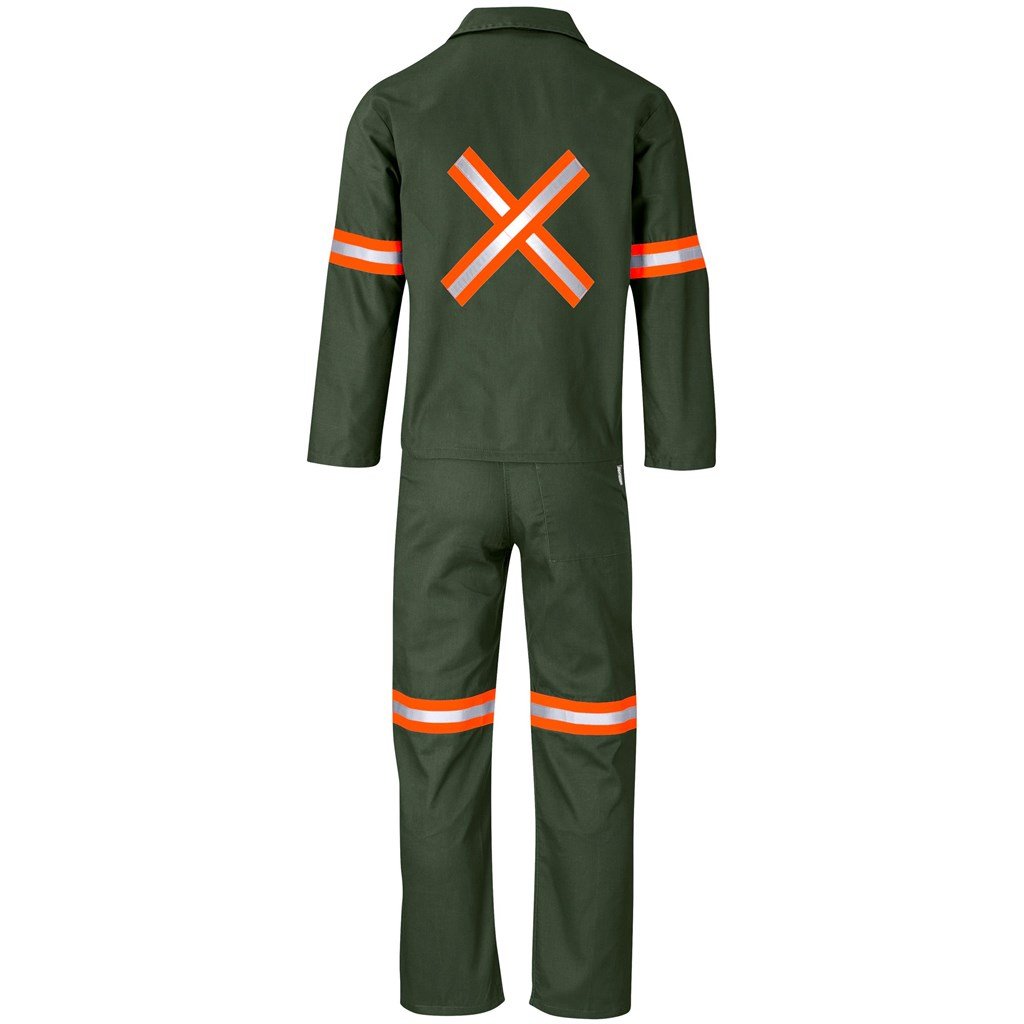 Acid Resistant Polycotton Conti Suit - Reflective Arm Legs & Back - Orange Tape