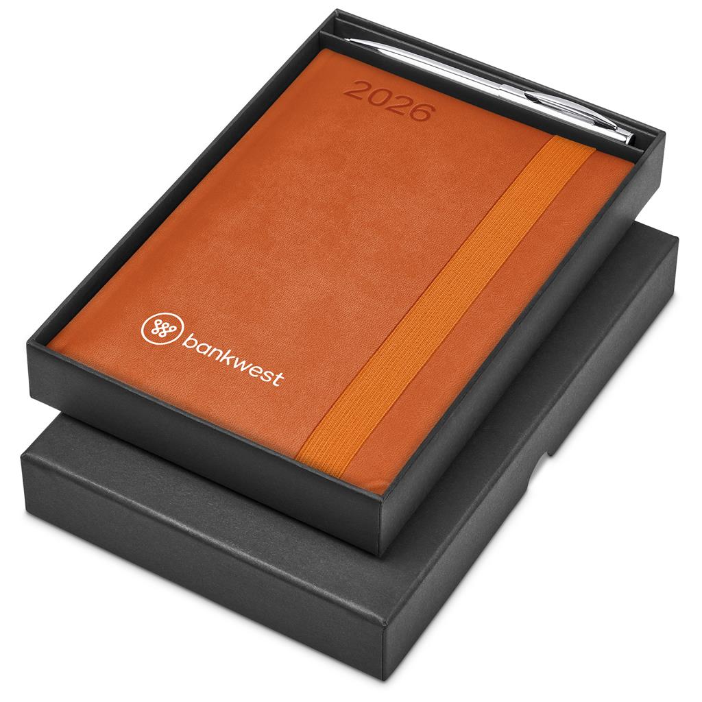 Advantage A5 2026 Diary & Cypher Pen Set ORANGE - Diaries 2026,Diaries 2026,Diary Sets