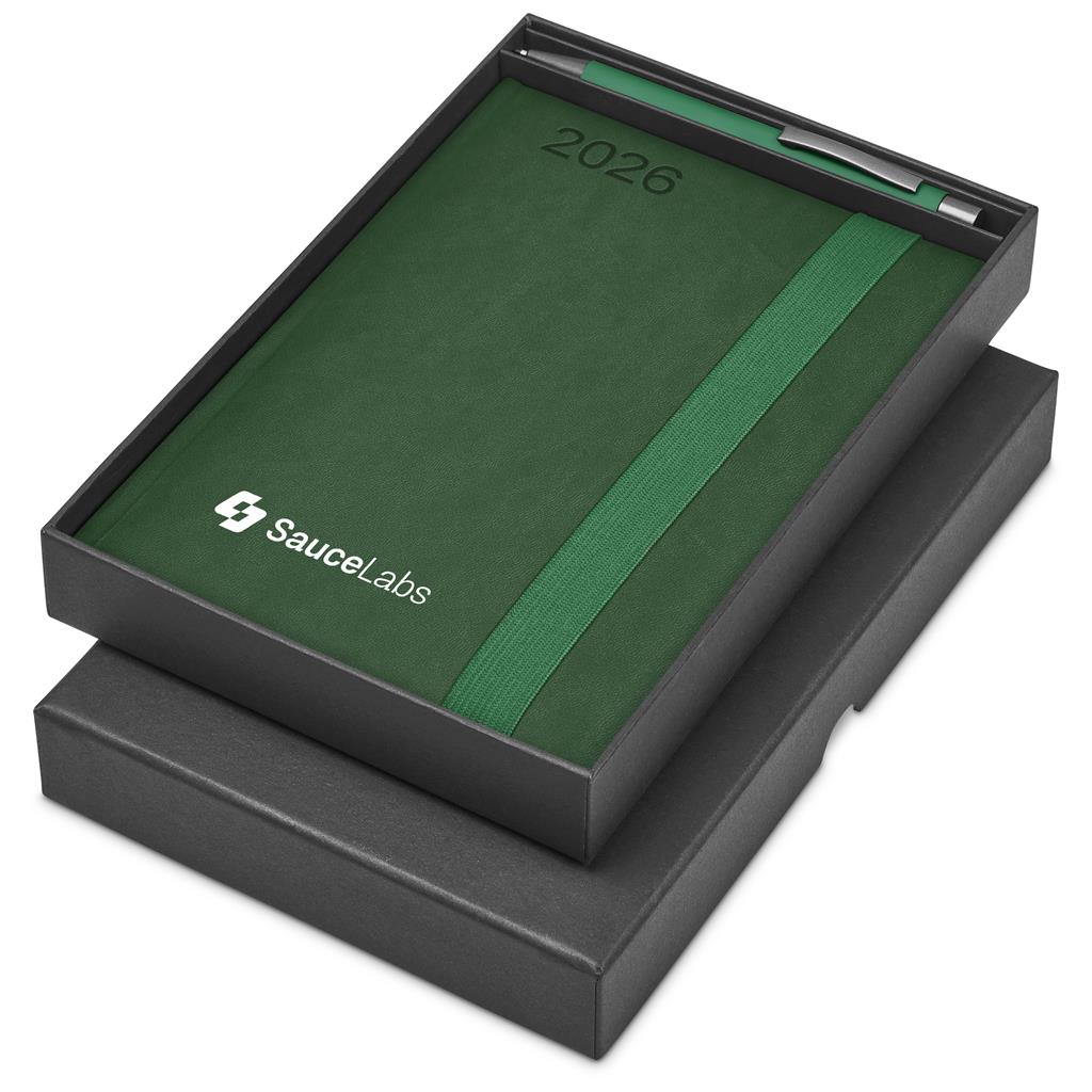 Advantage A5 2026 Diary & Omega Pen Set GREEN - Diaries 2026,Diaries 2026,Diary Sets