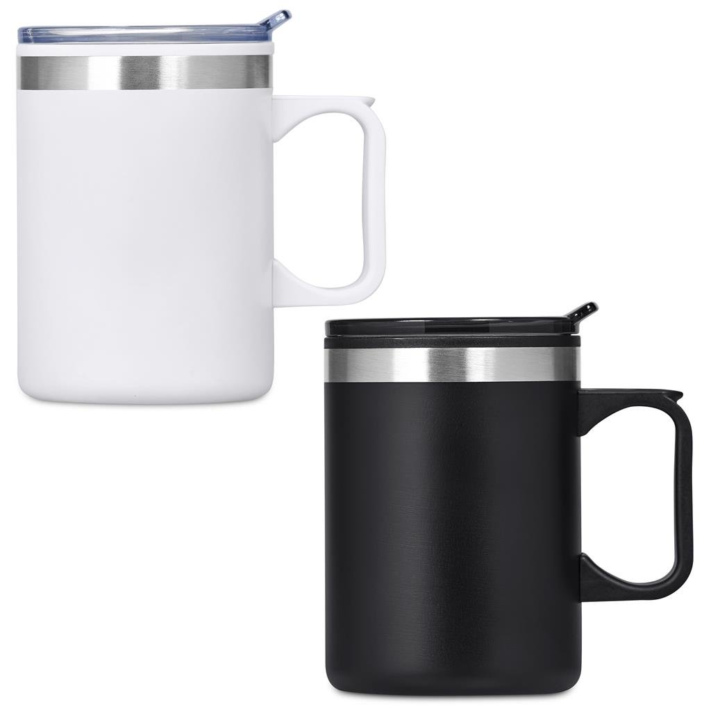 Angelo Stainless Steel & Plastic Double-Wall Mug – 360ml - Travel Mugs and Tumblers,Drinkware