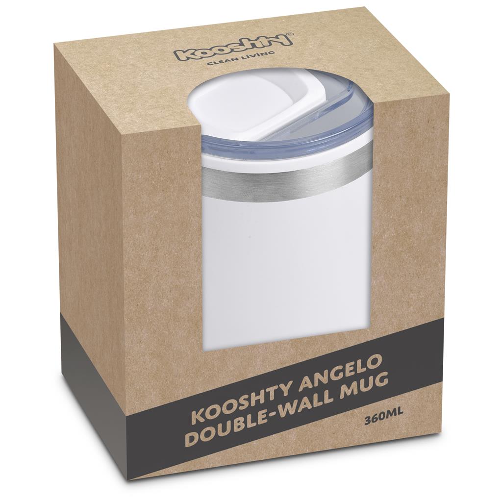 Angelo Stainless Steel & Plastic Double-Wall Mug – 360ml - Travel Mugs and Tumblers,Drinkware