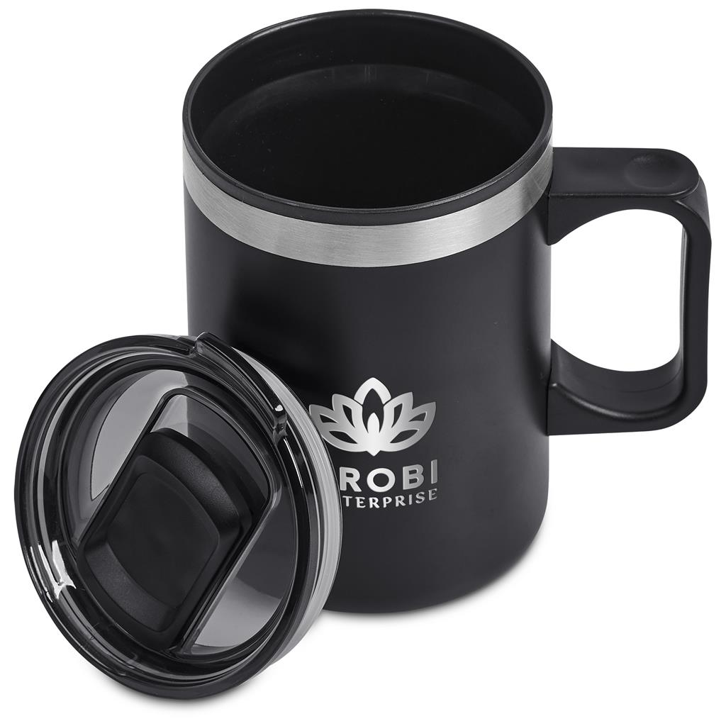 Angelo Stainless Steel & Plastic Double-Wall Mug – 360ml - Travel Mugs and Tumblers,Drinkware