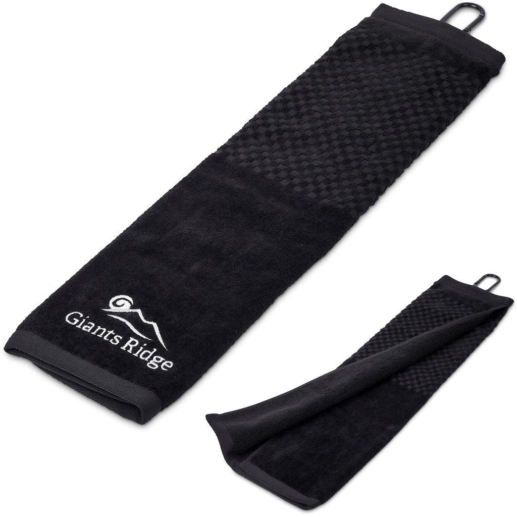 Arcadia Tri-Fold Golf Towel BLACK - Golf,Sports and Wellness,Golf Day Ideas,Sports And Wellness