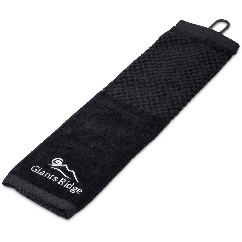 Arcadia Tri-Fold Golf Towel BLACK - Golf,Sports and Wellness,Golf Day Ideas,Sports And Wellness