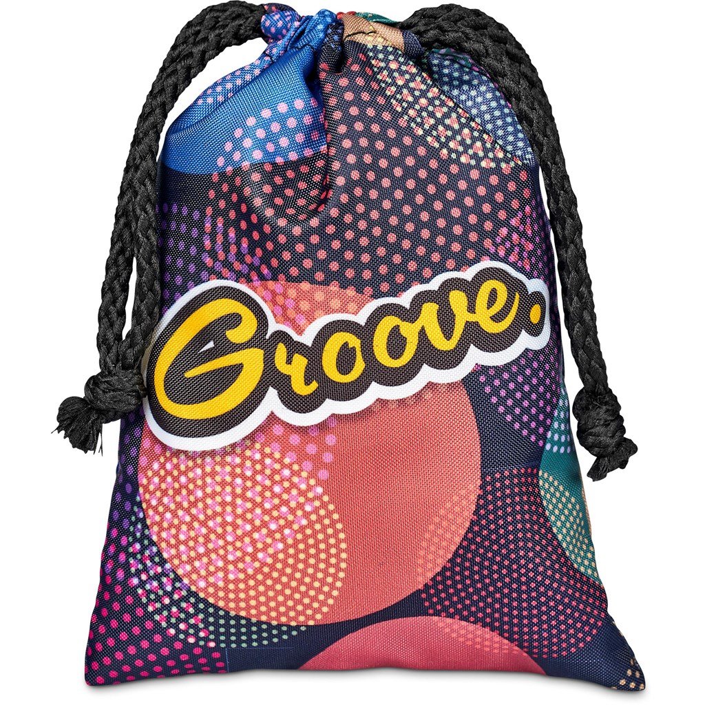 Custom Atlantic Mini Polyester Drawstring Pouch BLACK - Bags and Backpacks,Custom Backpacks