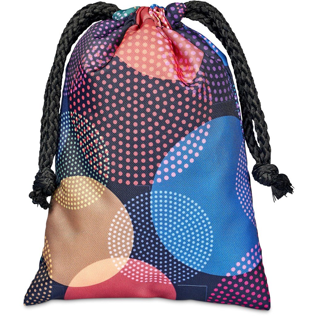 Custom Atlantic Mini Polyester Drawstring Pouch BLACK - Bags and Backpacks,Custom Backpacks